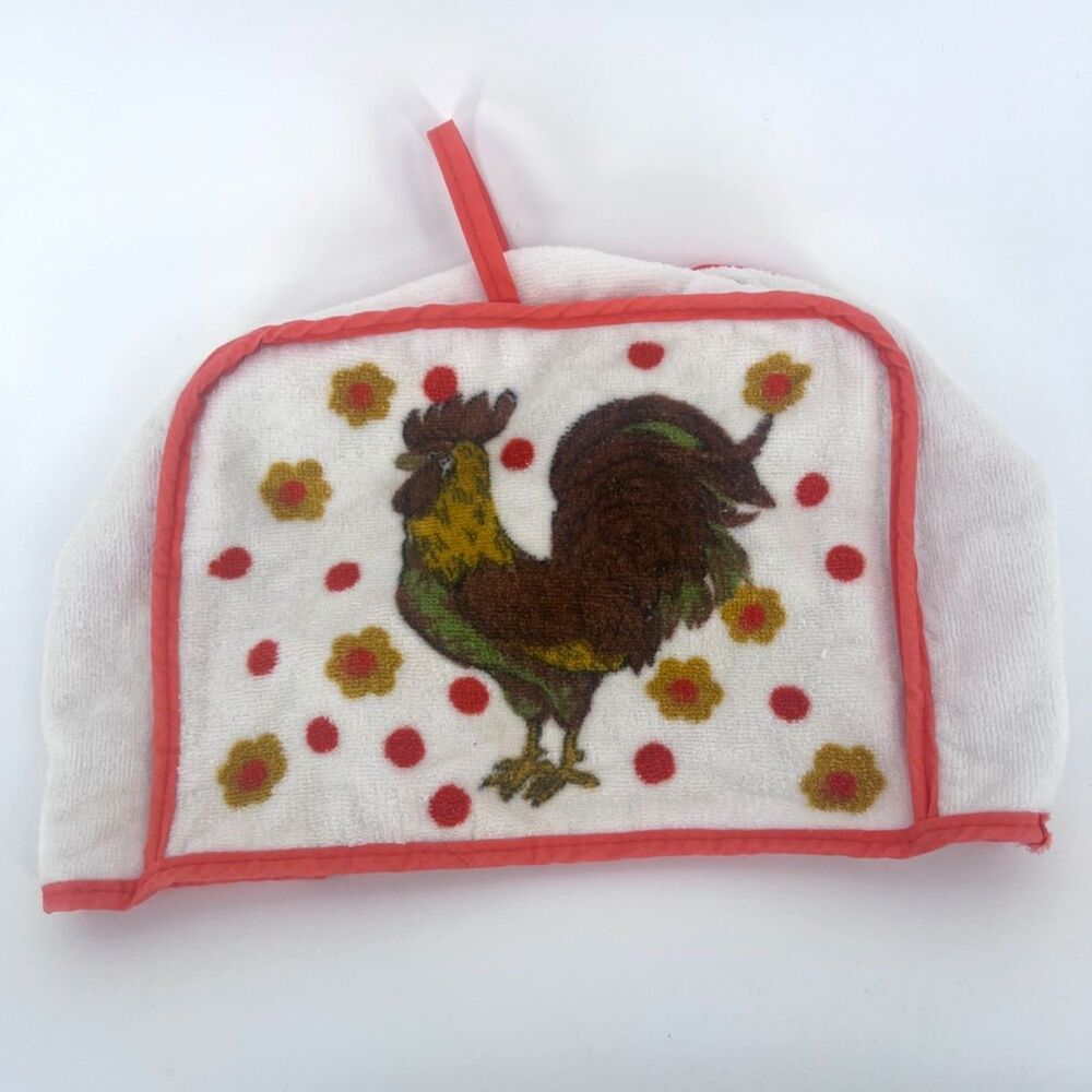 Cannon Terry Cloth Cotton VTG Toaster Cover Rooster Chicken Farmhouse Decor